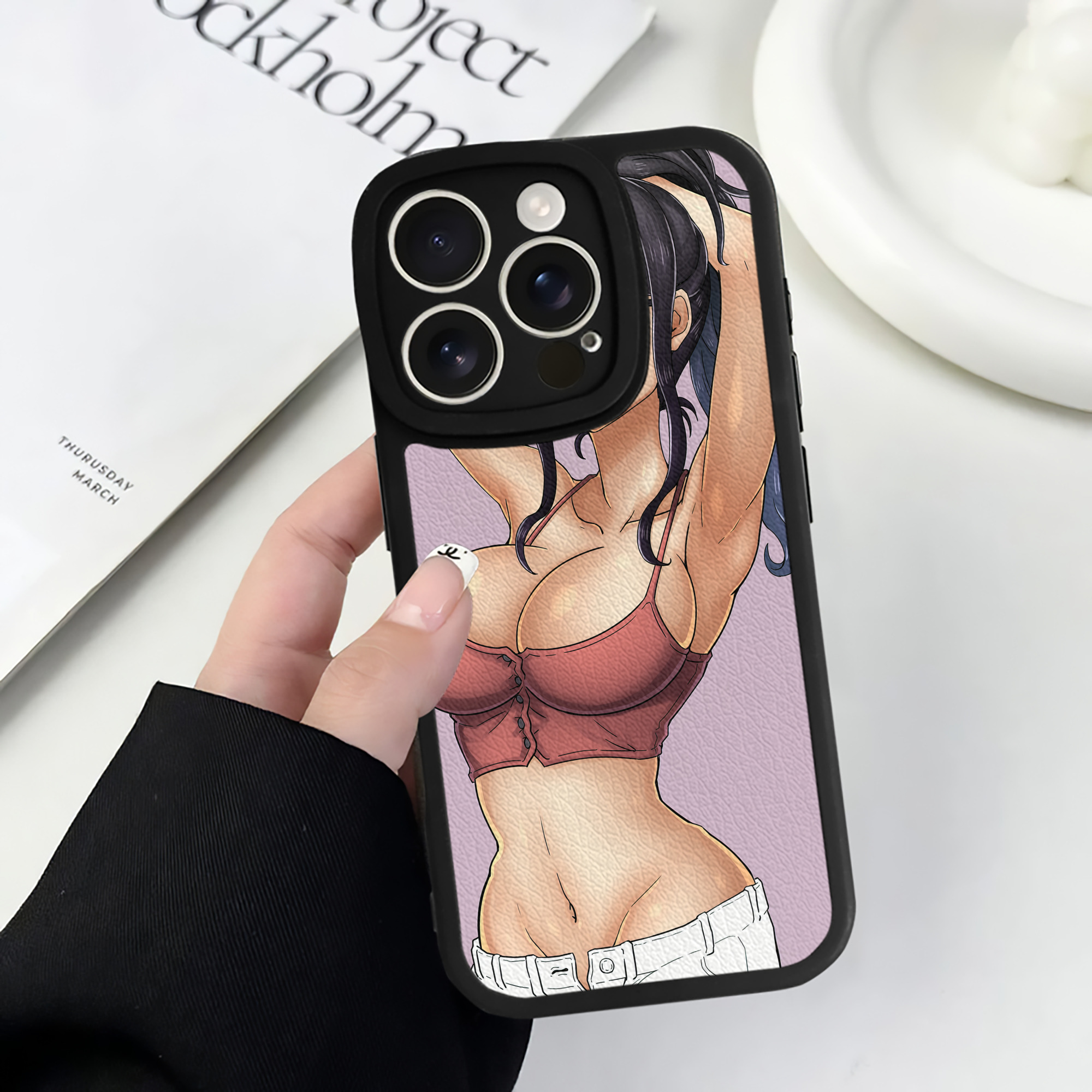 （画像用） ワンピース ONE PIECE 【iPhone 16シリーズ対応】シリコンスマホケース（レザー調） 材質：シリコン